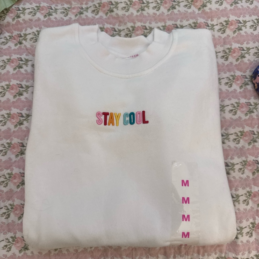 White 'Stay Cool' Sweatshirt